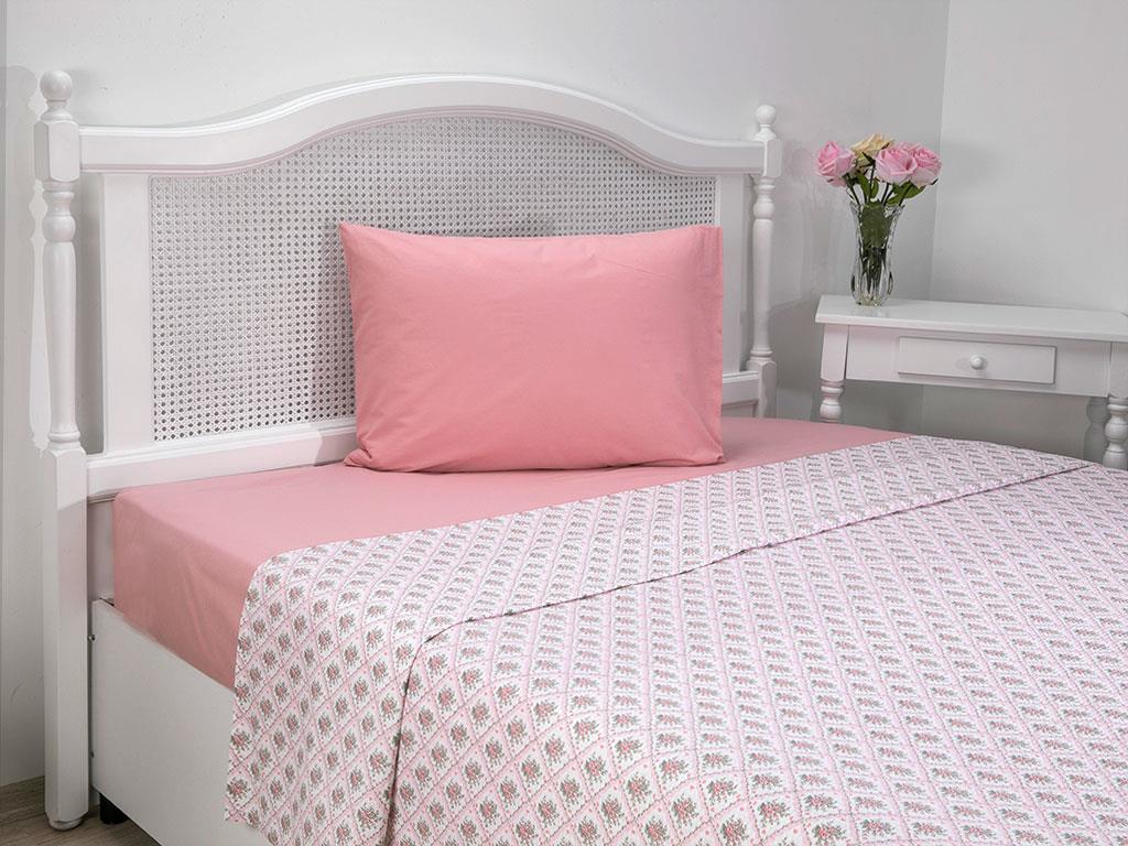 Buchet minunat  Cu imprimeu Pentru o persoana  SET CUVERTURĂ 150x220 cm Roz