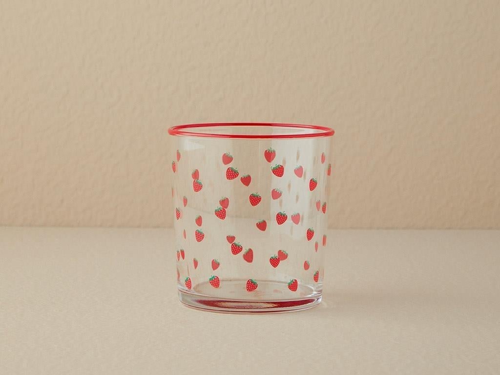 Strawberry Glass 3 Set Juice Glass 380 ml Red