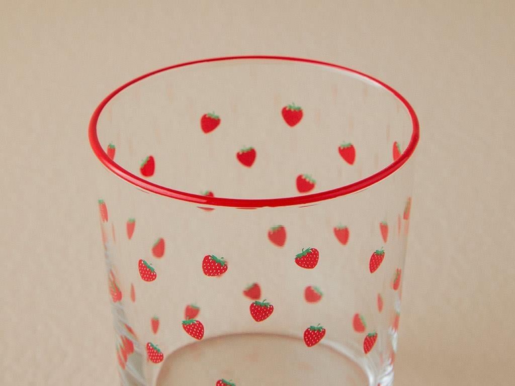 Strawberry Glass 3 Set Juice Glass 380 ml Red