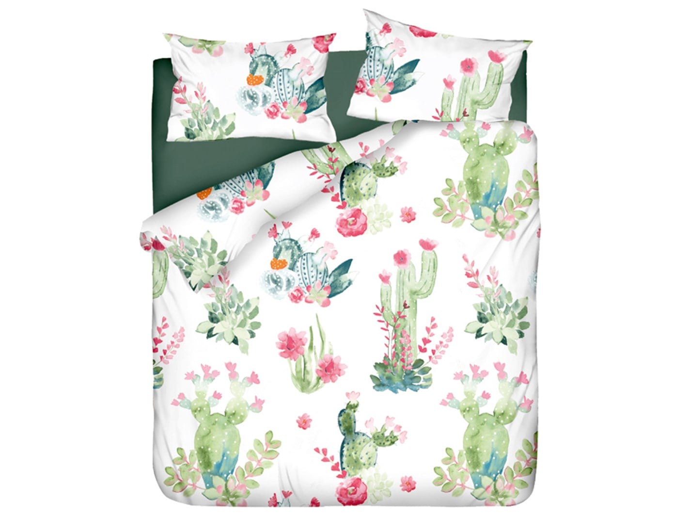 Cactus  Persoană dublă 200x220 cm Mint-lilac-roz