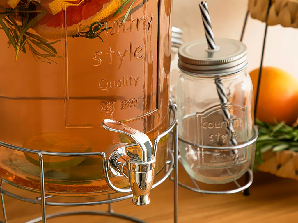 Carina Glass 5 Pieces Beverage Holder 5,5 L Silver.