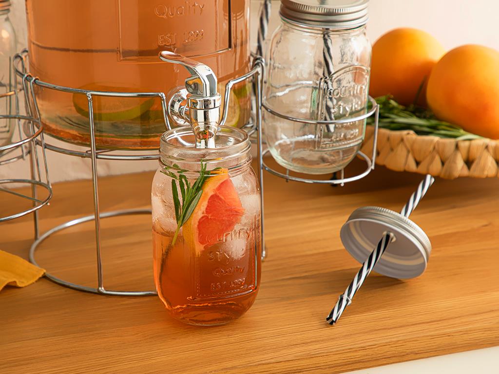 Carina Glass 5 Pieces Beverage Holder 5,5 L Silver.