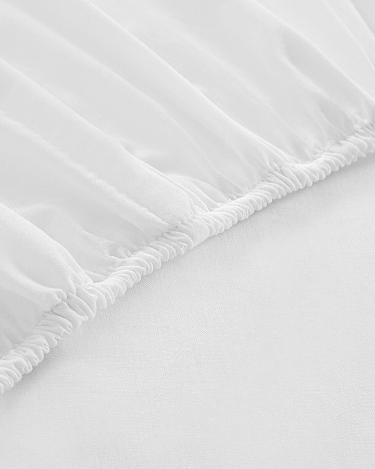 Cearceaf cu elastic, King size, Straight, bumbac, 180x200 cm, alb