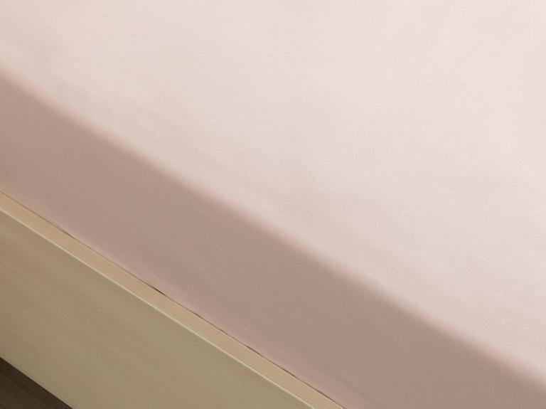 Cearceaf cu elastic, Super king, Plain, bumbac, 200x200 cm, roz pudră