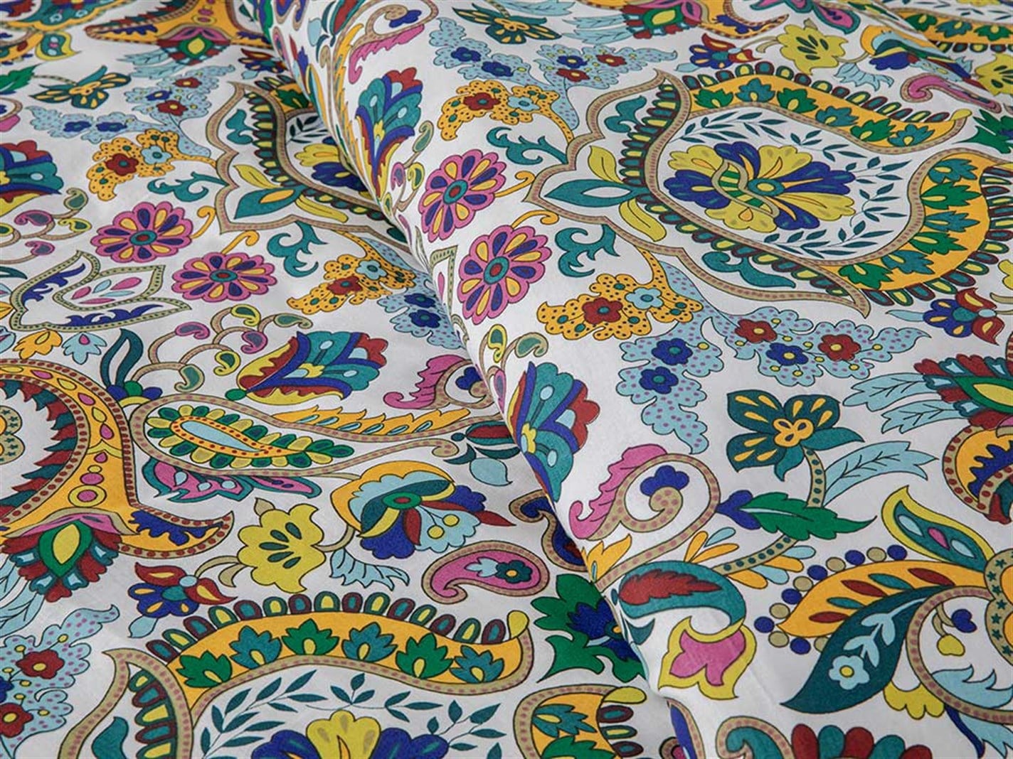 Cecilia 57 Tel / 144 Numărul de fir Super rege 260x220 cm Mint-lilac-roz