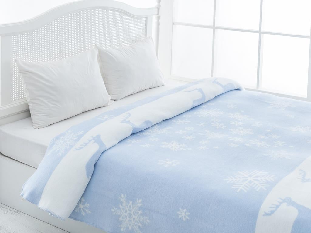 Cerbi minunați Cottony Double Person  PĂTURĂ 200x220 cm Albastru Deschis