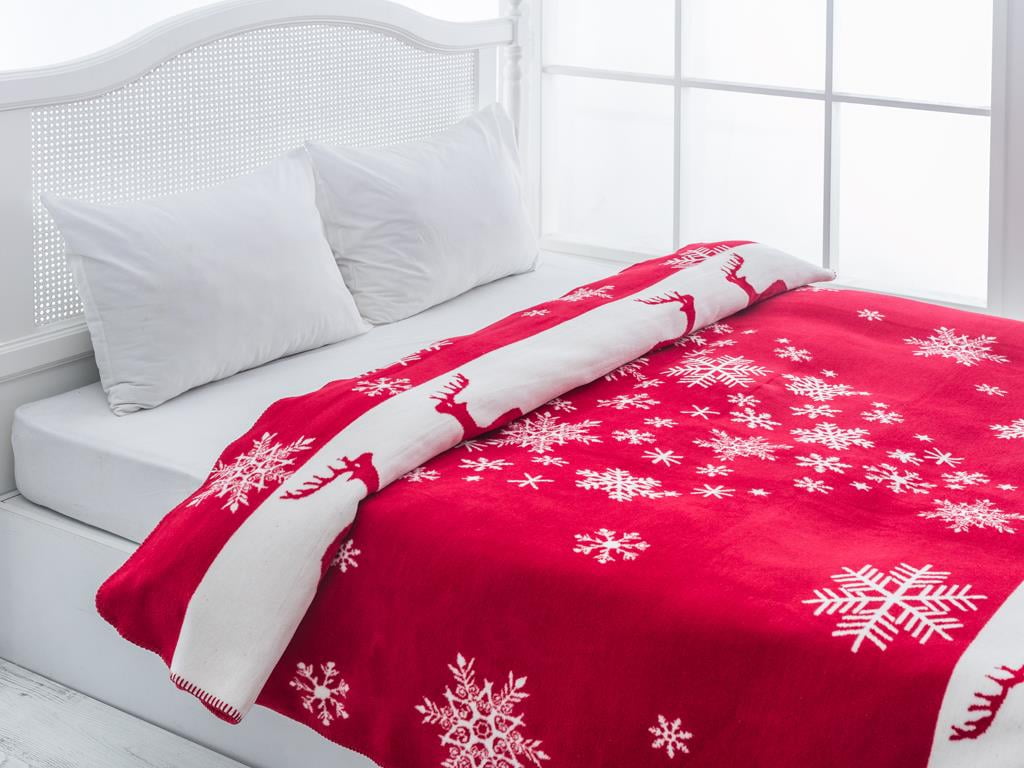 Cerbi minunați Cottony Double Person  PĂTURĂ 200x220 cm Roşu