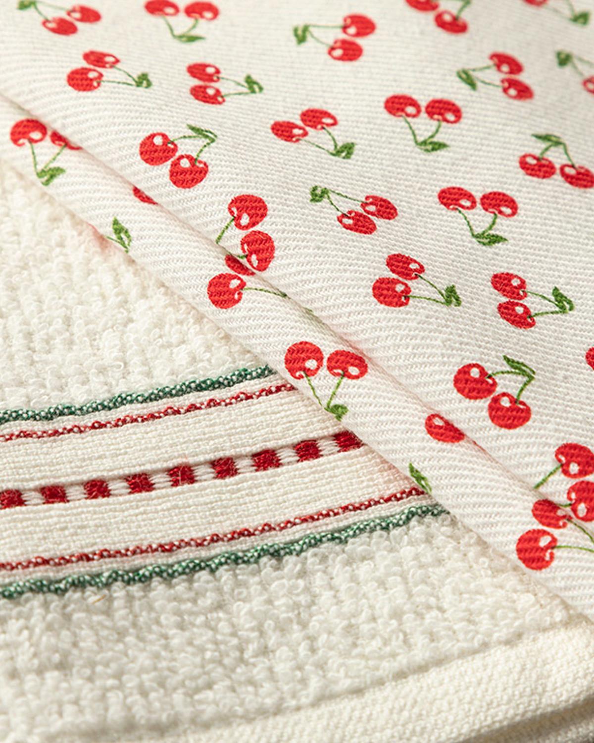Cerise Cotton 2 Set Drying Cloth 30x50 cm Red
