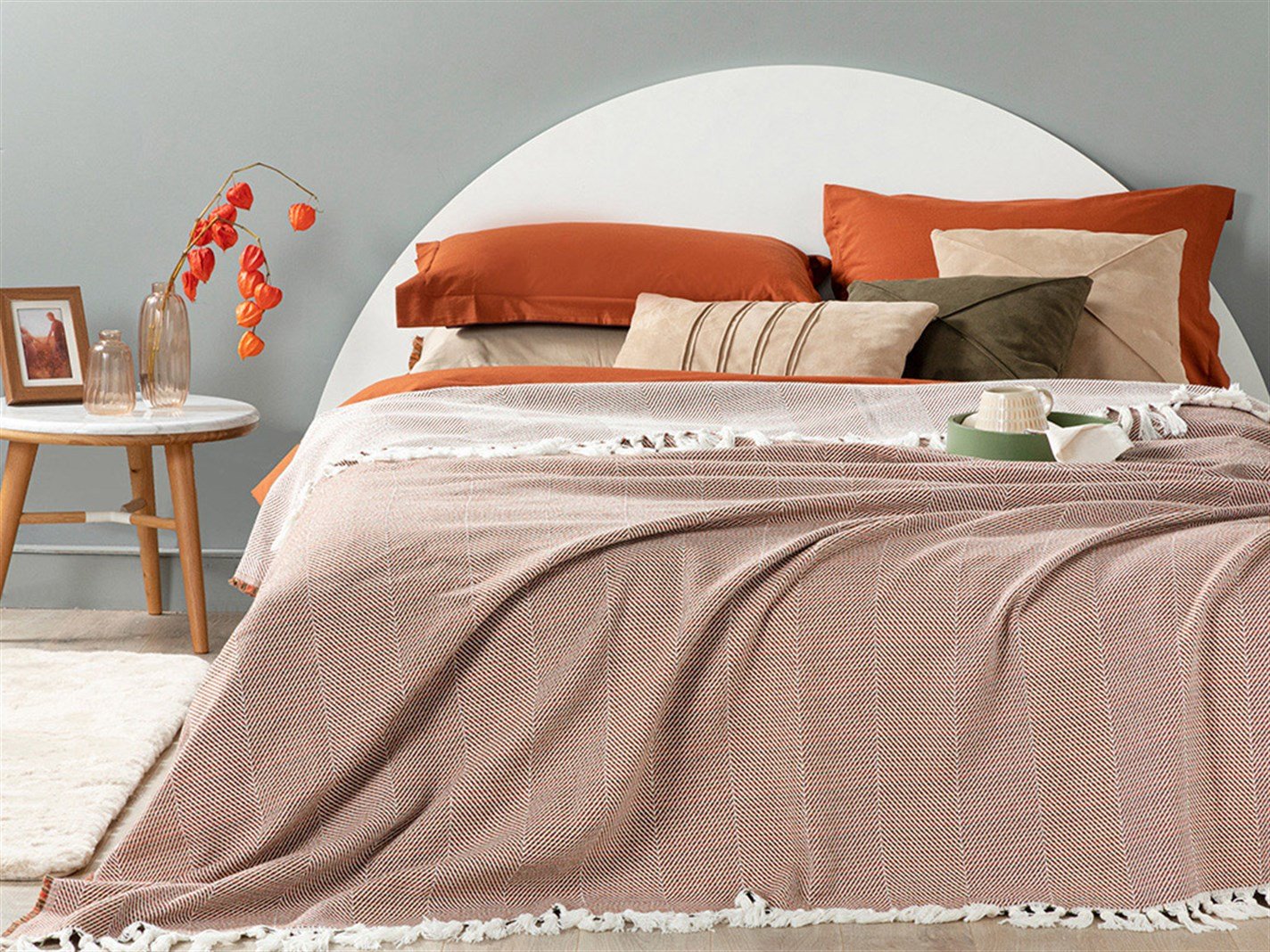 Chevron  Pentru o persoana 160x240 cm Caramida rosie