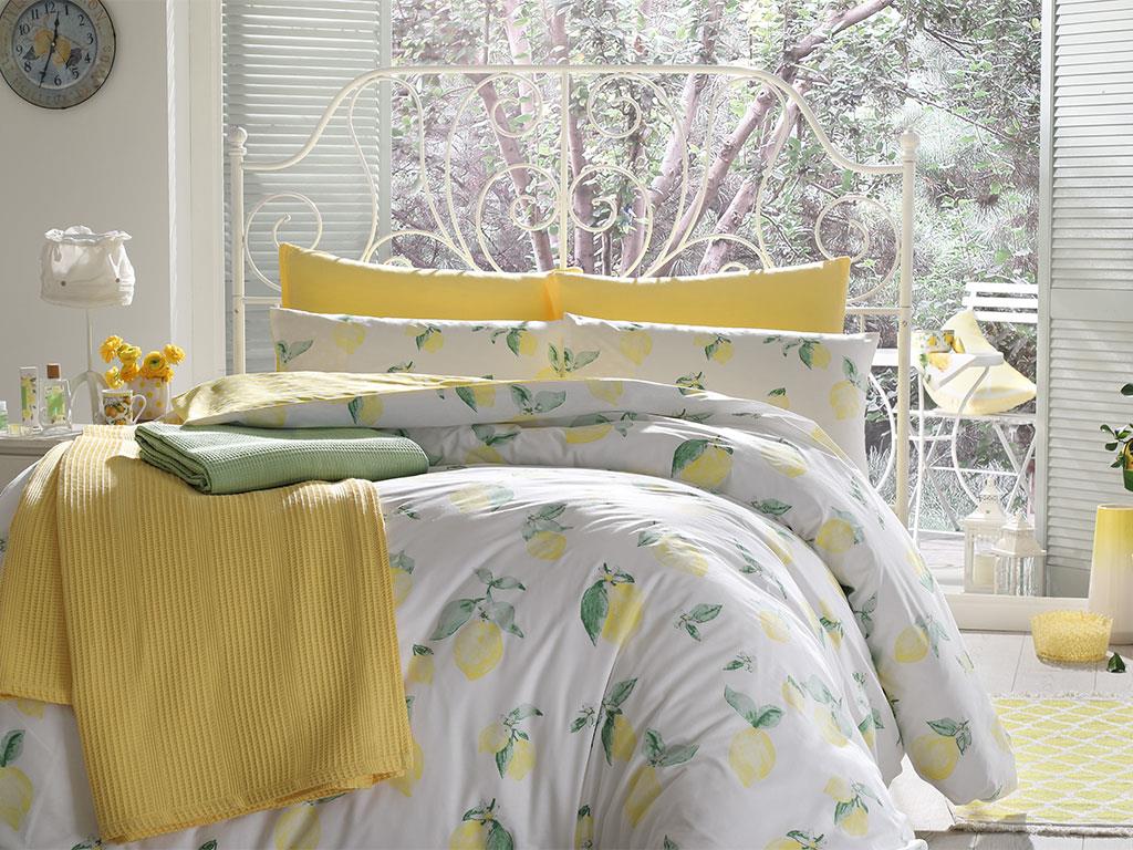Citrus Cottony Pentru O Persoana Lenjerıe De Pat 160X220 Cm Galben