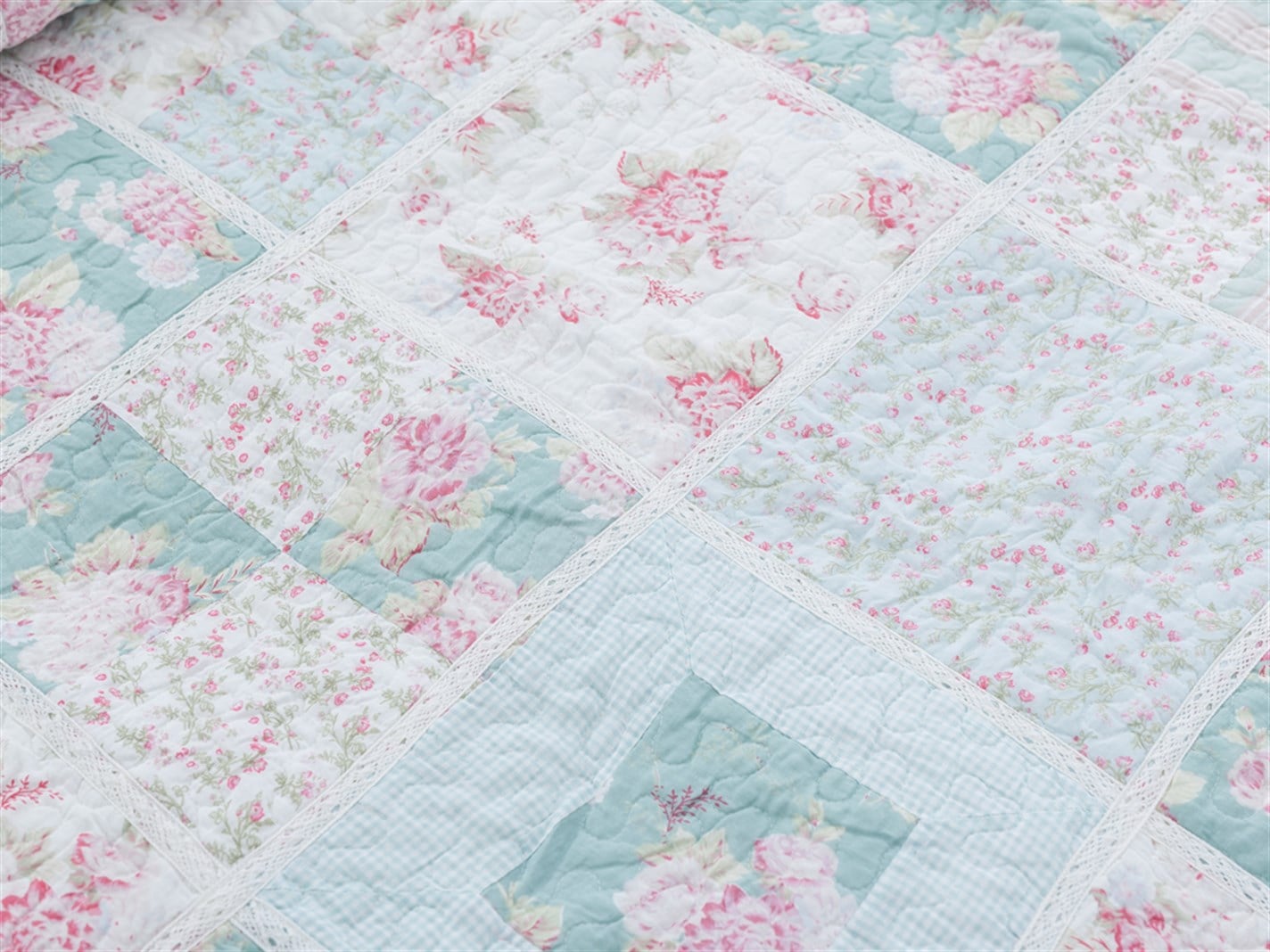 clasic Patchwork Pentru o persoana 160x240 cm Albastru