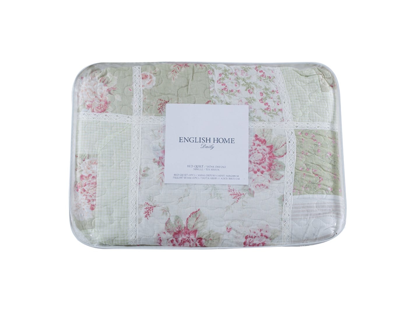 clasic Patchwork Pentru o persoana 160x240 cm Mint-lilac-roz