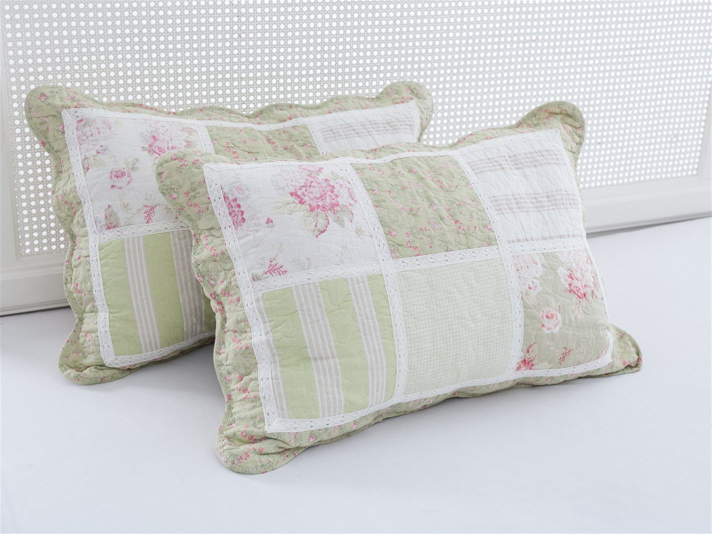 clasic Patchwork Pentru o persoana 160x240 cm Mint-lilac-roz