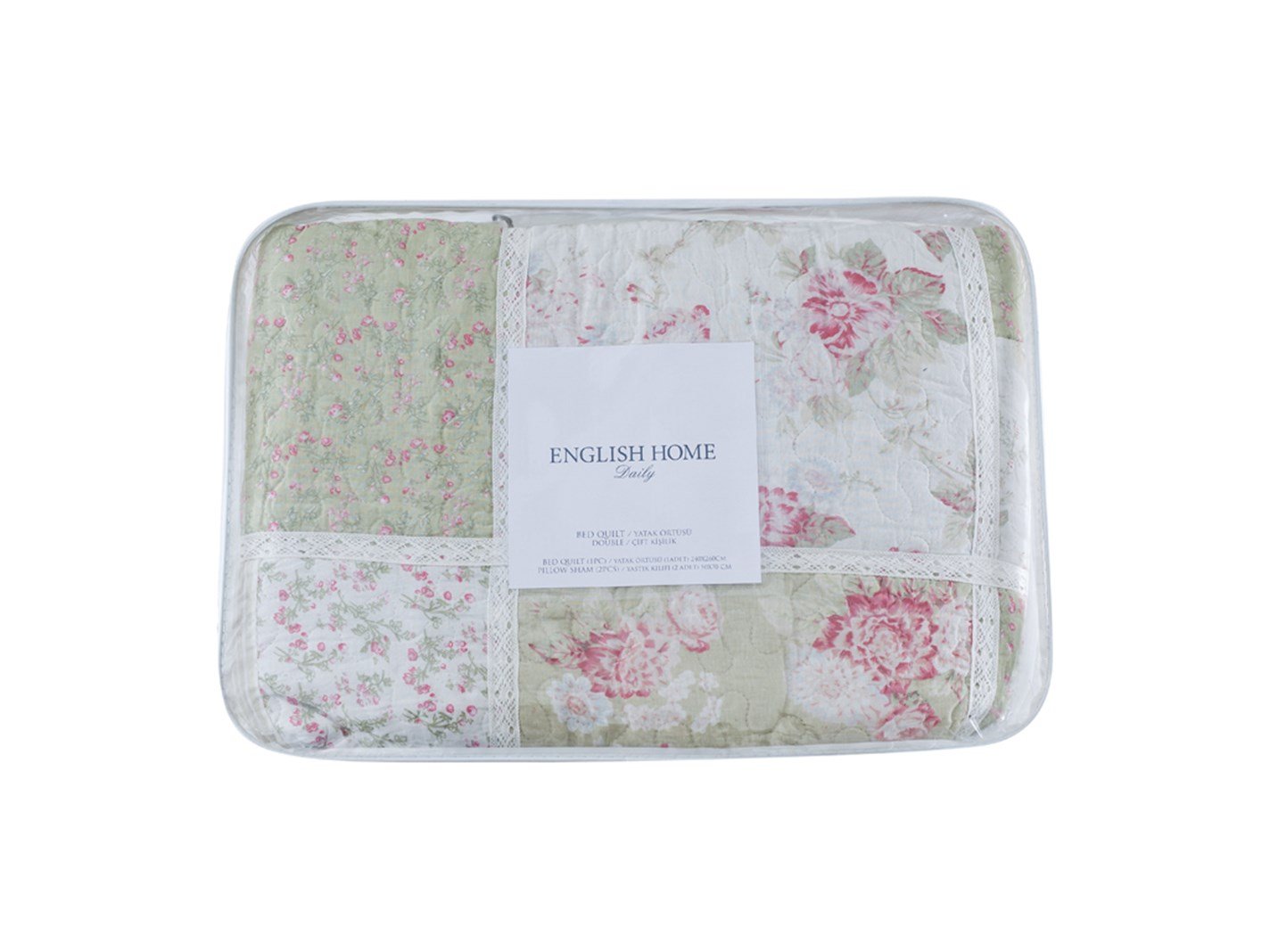 clasic Patchwork Persoană dublă 240x260 cm Mint-lilac-roz