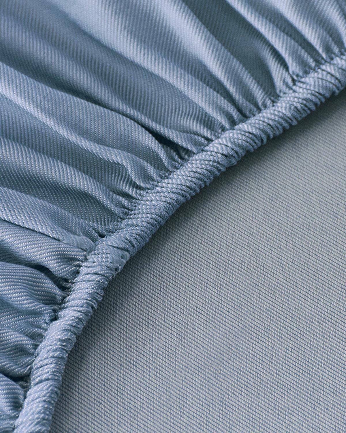 Classy Twill Double Cearșaf Cu Elastic 160x200 cm Albastru