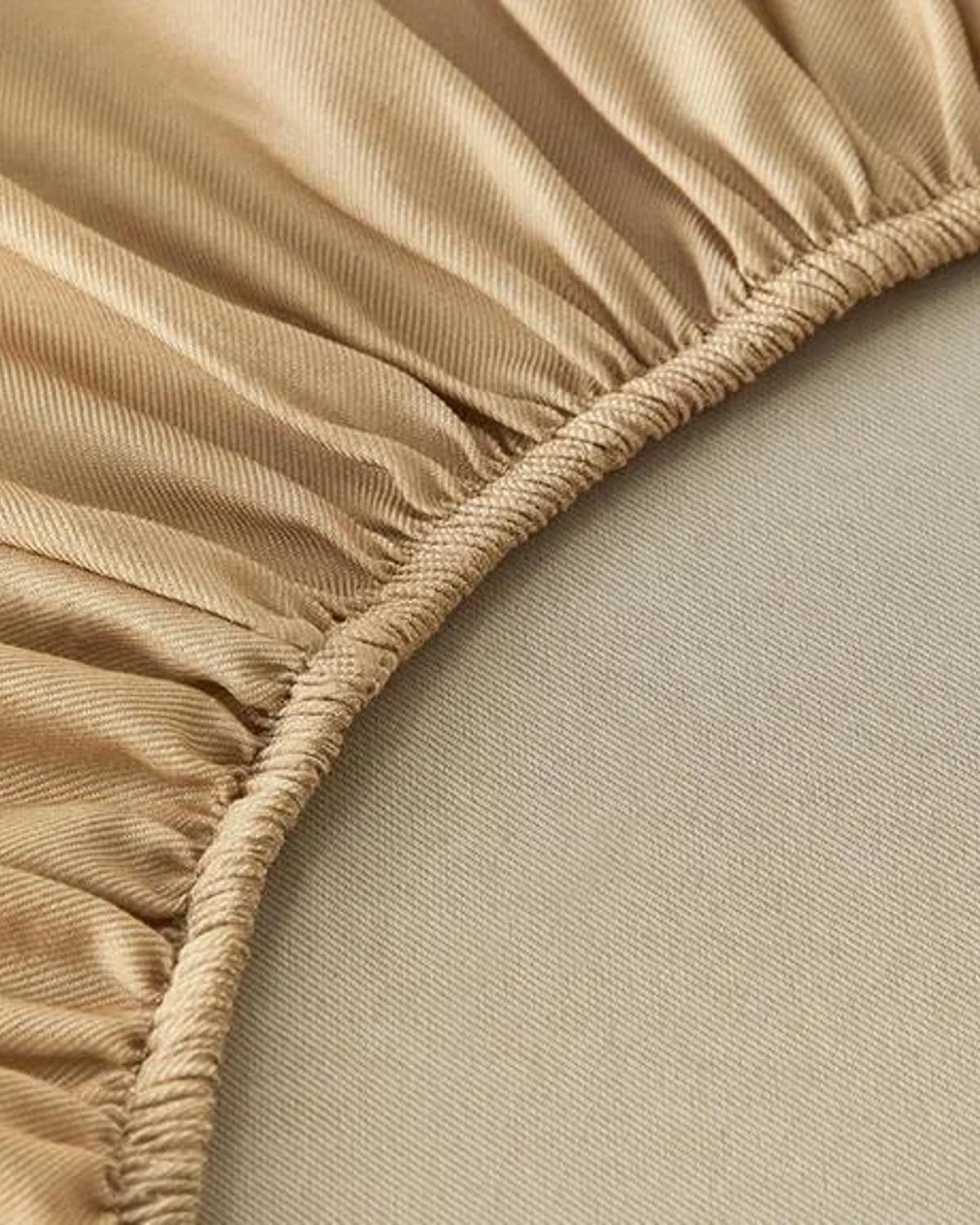 Classy Twill Single Cearșaf Cu Elastic 100x200 cm Bej