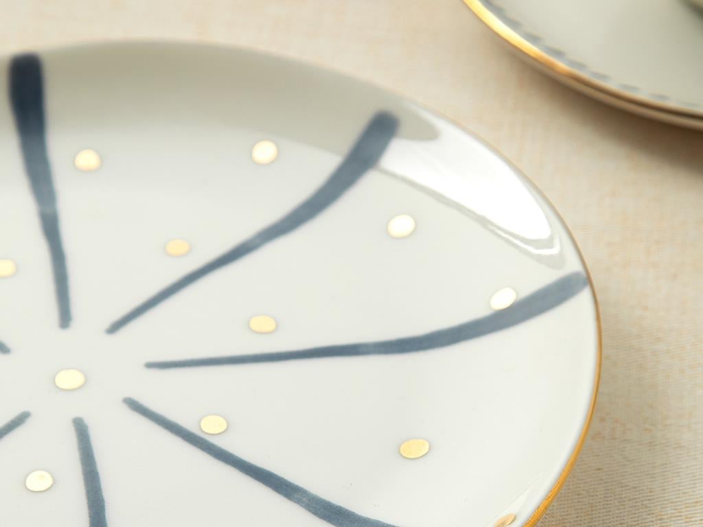 Coastal Blink Porcelain Cake Plate 20 cm Blue - White