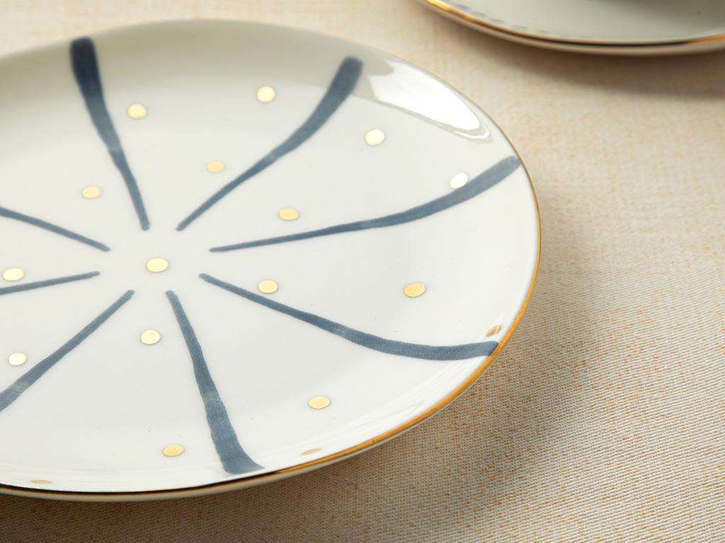 Coastal Blink Porcelain Cake Plate 20 cm Blue - White
