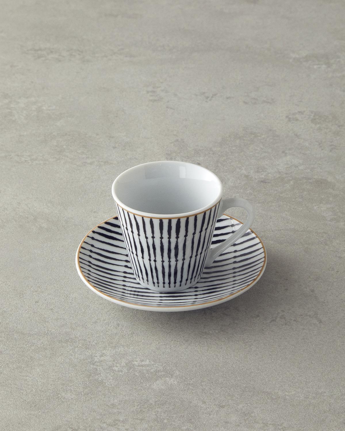 Colin Porțelan 4 Piese 2 Persoane Set De Cești De Cafea 80 ml Negru
