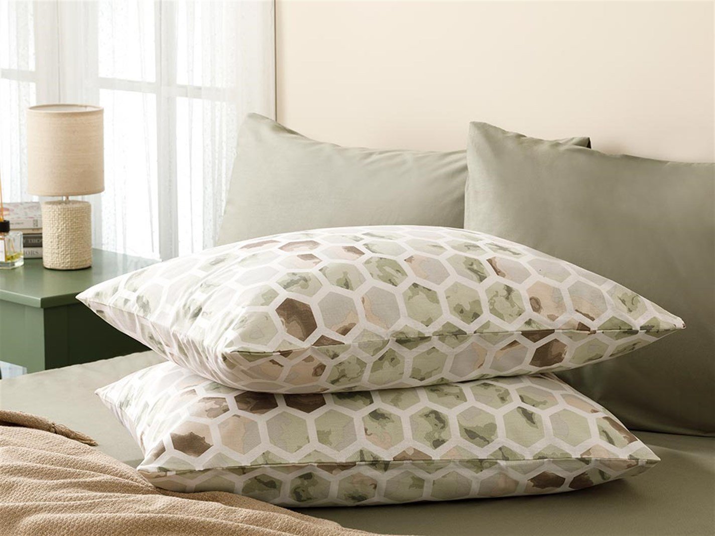 Combe 57 Tel / 144 Numărul de fir 2 set 50x70 cm ALBASTRU