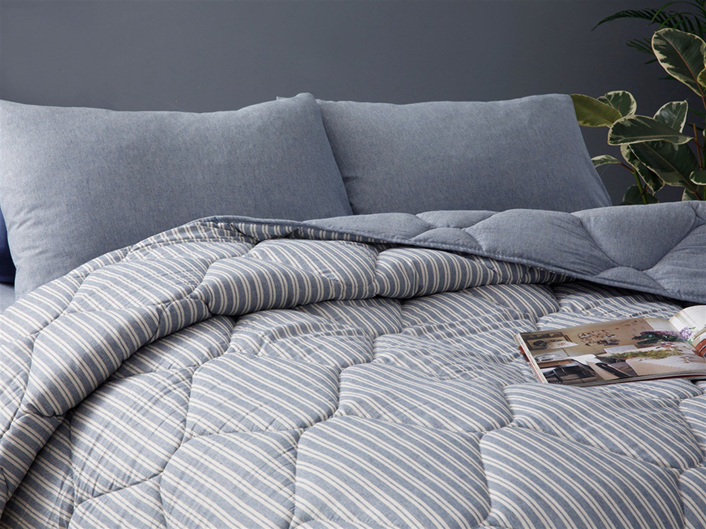 Comfy Stripe Fire vopsite Persoană dublă 200x220 cm Albastru
