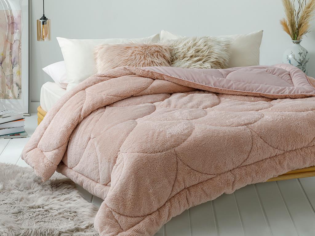 confortabil Sherpa Double Person  PLAPUMĂ 195x215 cm Pink