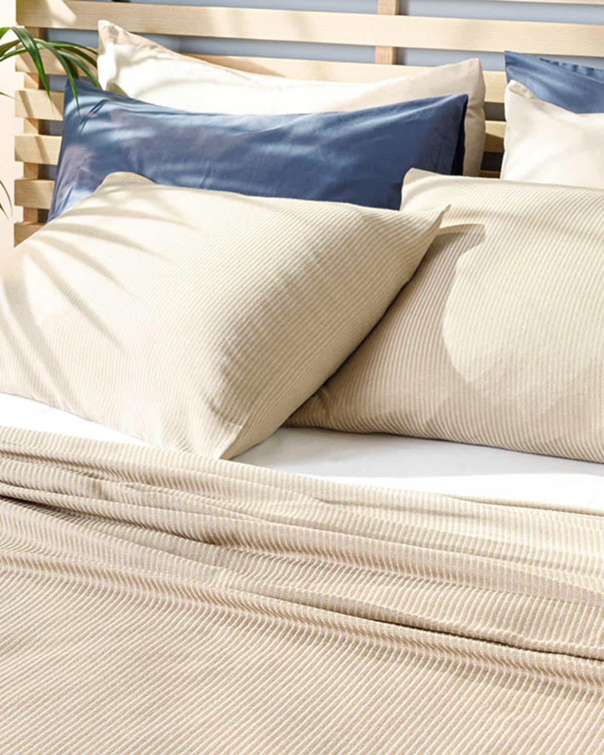 Cool Stripe Soft Touch Single Set Pătură De Vară 150x220 cm Bej