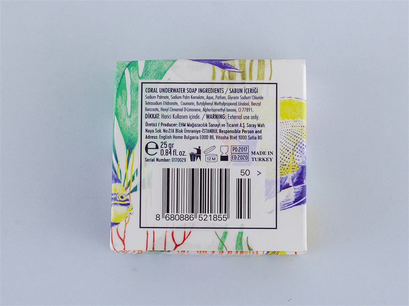 Coral sub apă Cosmetic Box 25 gr Alb