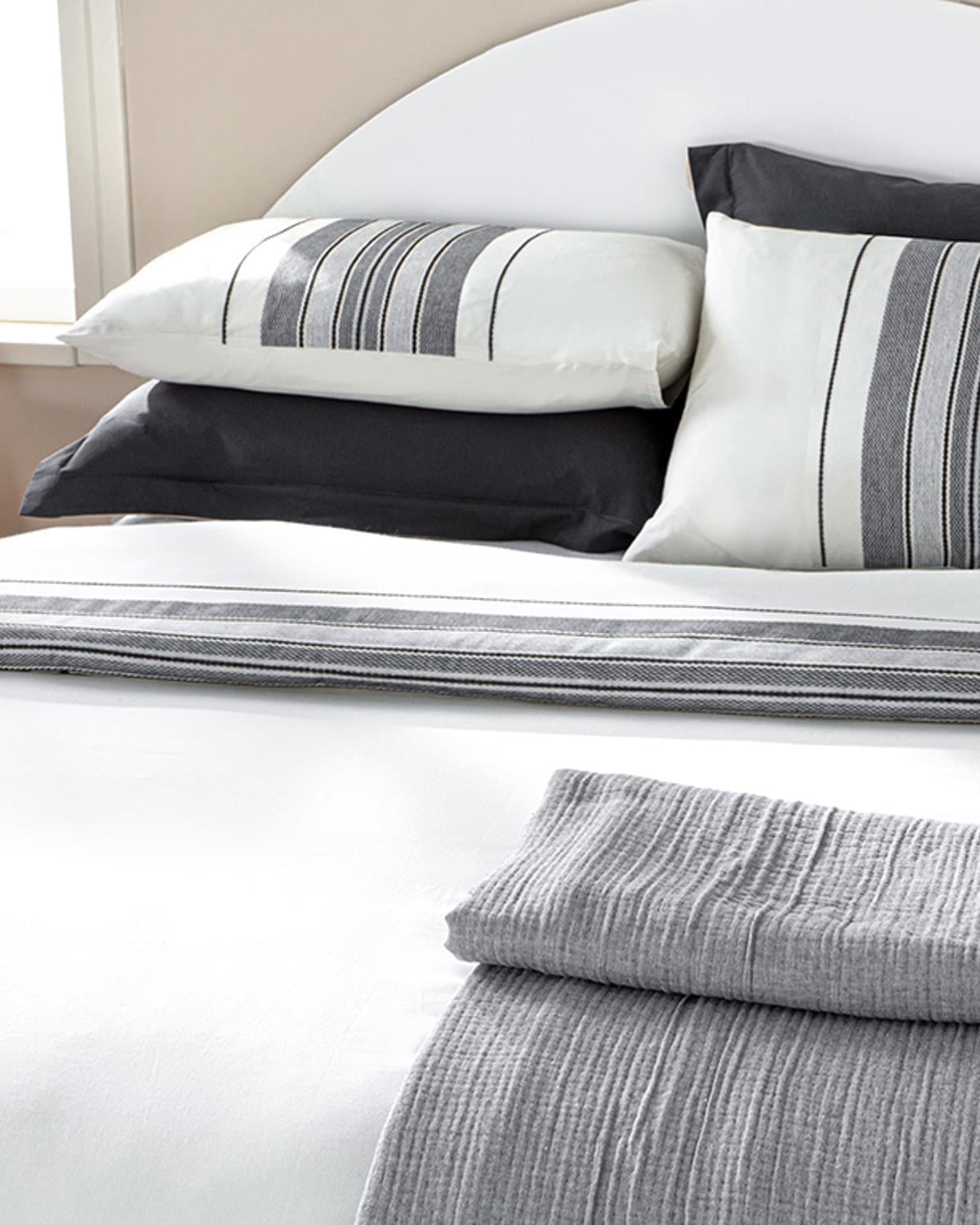 Cosy Lines Cu Fire De Chenille Vopsite Single Set Lenjerie De Pat 160x220 cm Gri-Antracit