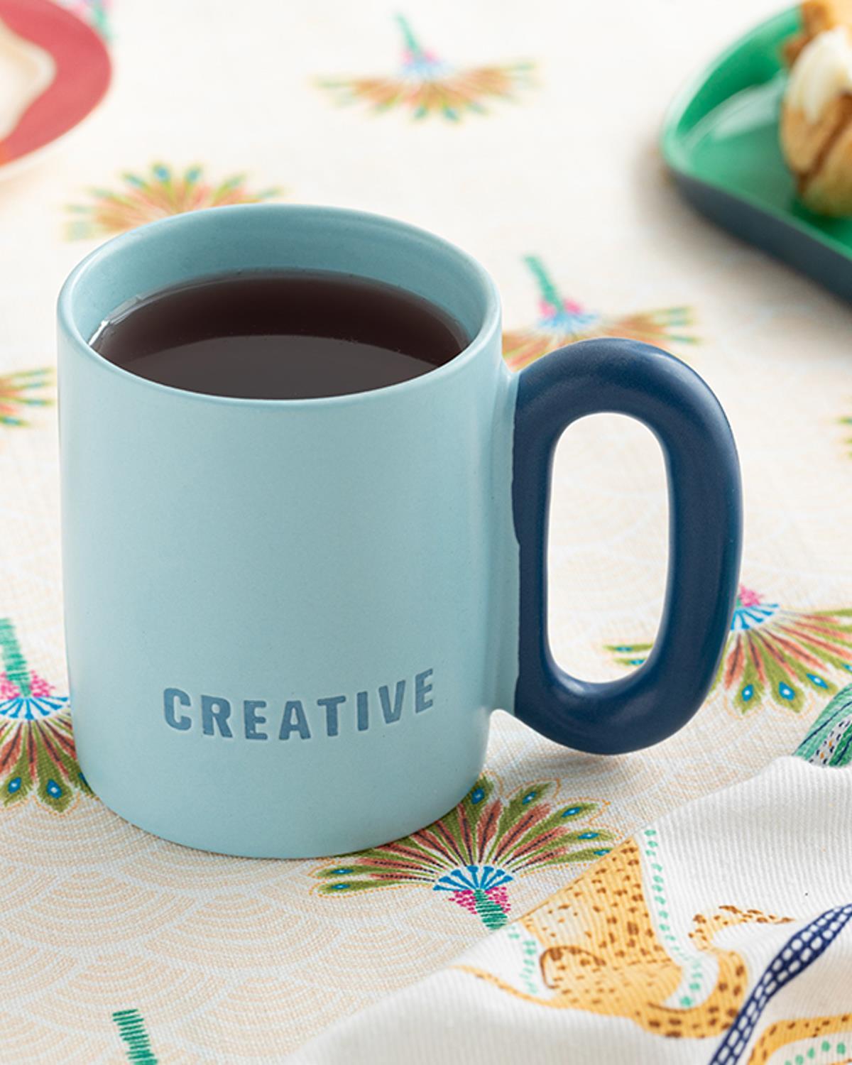 Creative New Bone China Cup 350 ml Light Blue