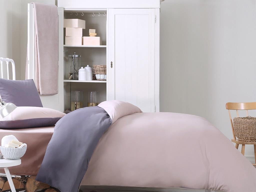 Culori rustice Bumbac Single, Cu Două Fețe Set Lenjerie De Pat 160*220 Cm Blue-bej