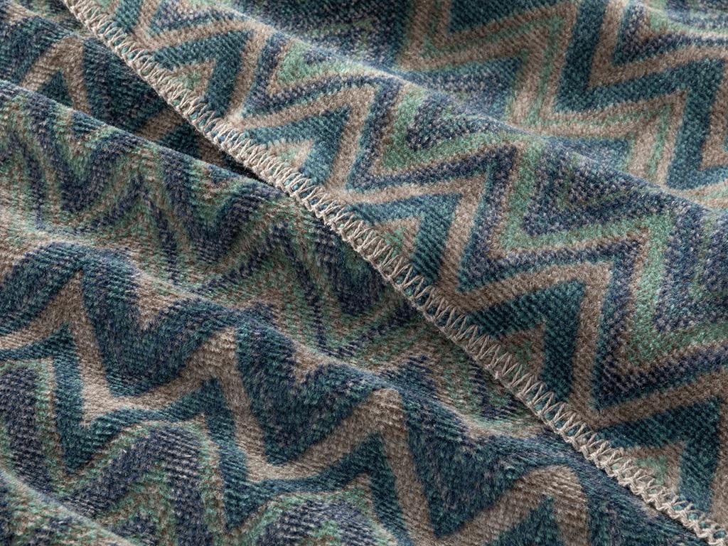 Cult Zigzag Bumbac Dublu Pătură 200*220 Cm Albastru