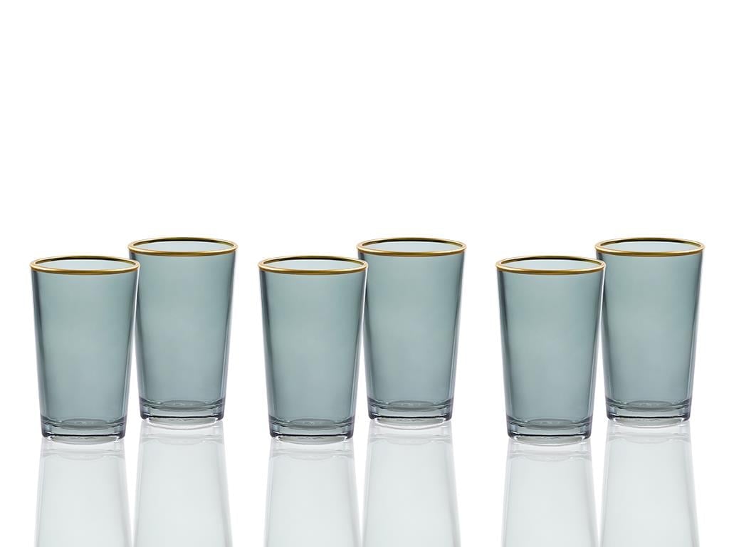 Dahlia Glass 6 Pcs for Coffee Side Water Glass 100 ml Green