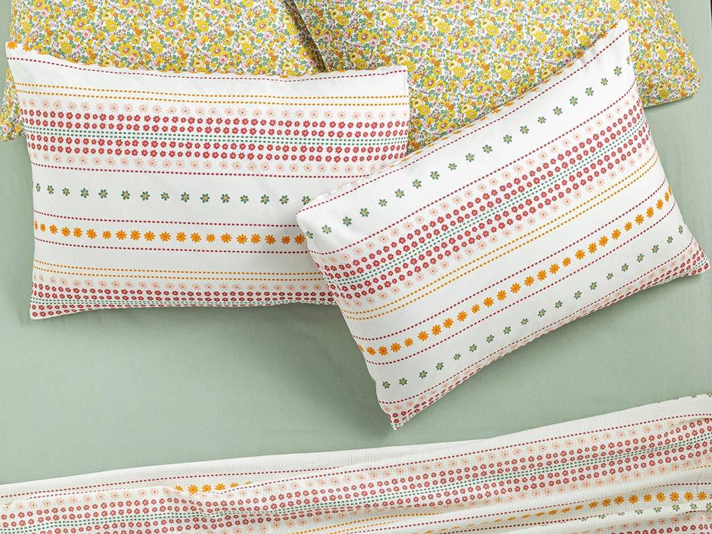 Daisy Lines Față De Pernă Set 2, Ușor De Calcat, 50*70 Cm, Albastru-Maro