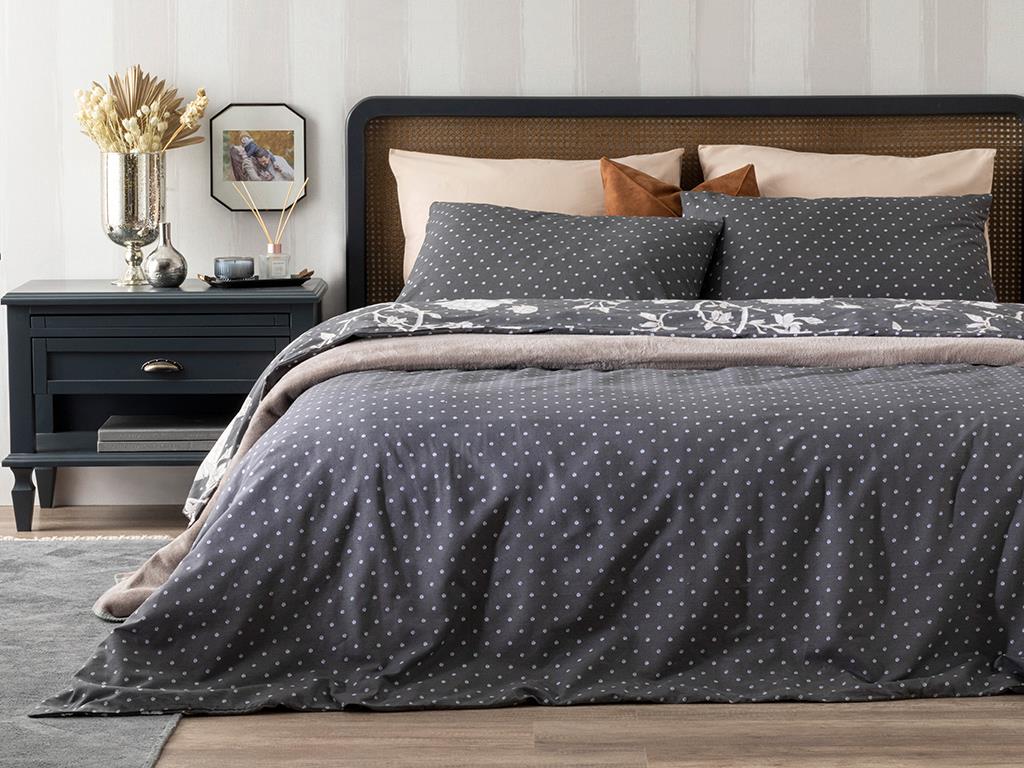 Dark Rosery Cottony  Super King  SET LENJERIE DE PAT 260x220 cm Anthracite