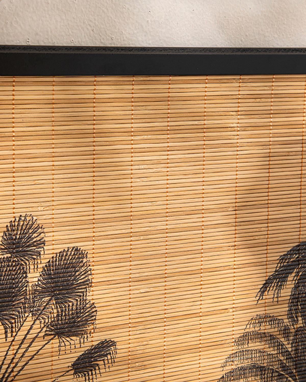 Exotic Palm Bamboo Wall Accessory 38x46x1,2 cm Natural - Black