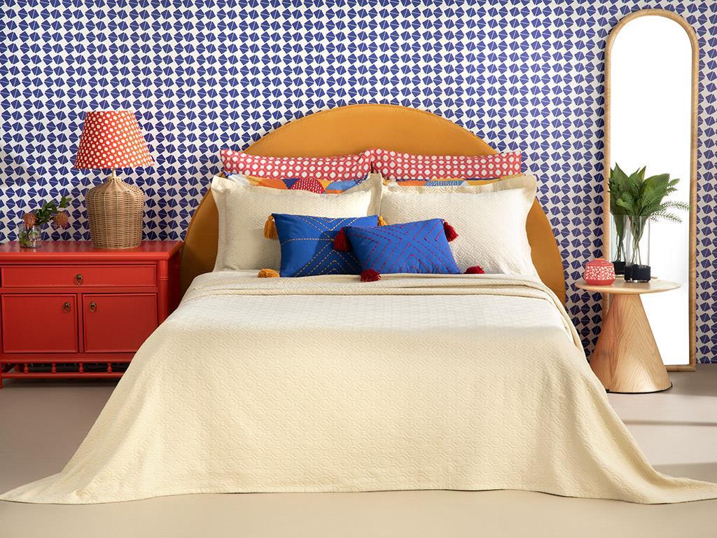 Delilah Kabartma Jakar Persoană dublă  SET CUVERTURĂ DE PAT 240X260 cm Albastru deschis