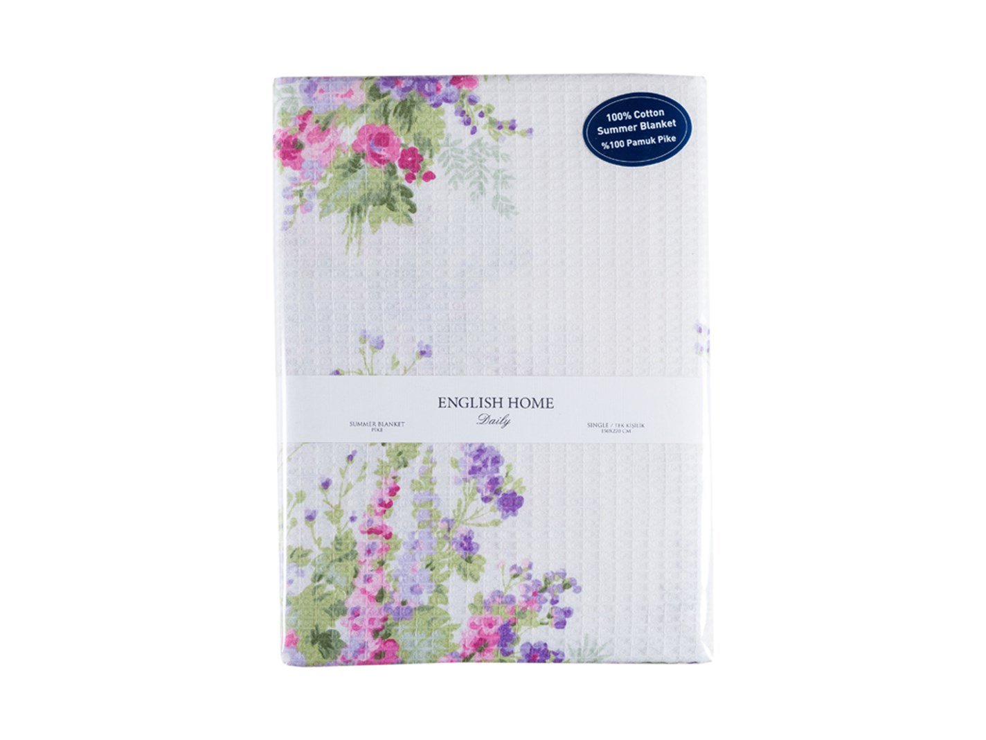 Delphinium Tipărit Pentru o persoana 150x220 cm Liliac.