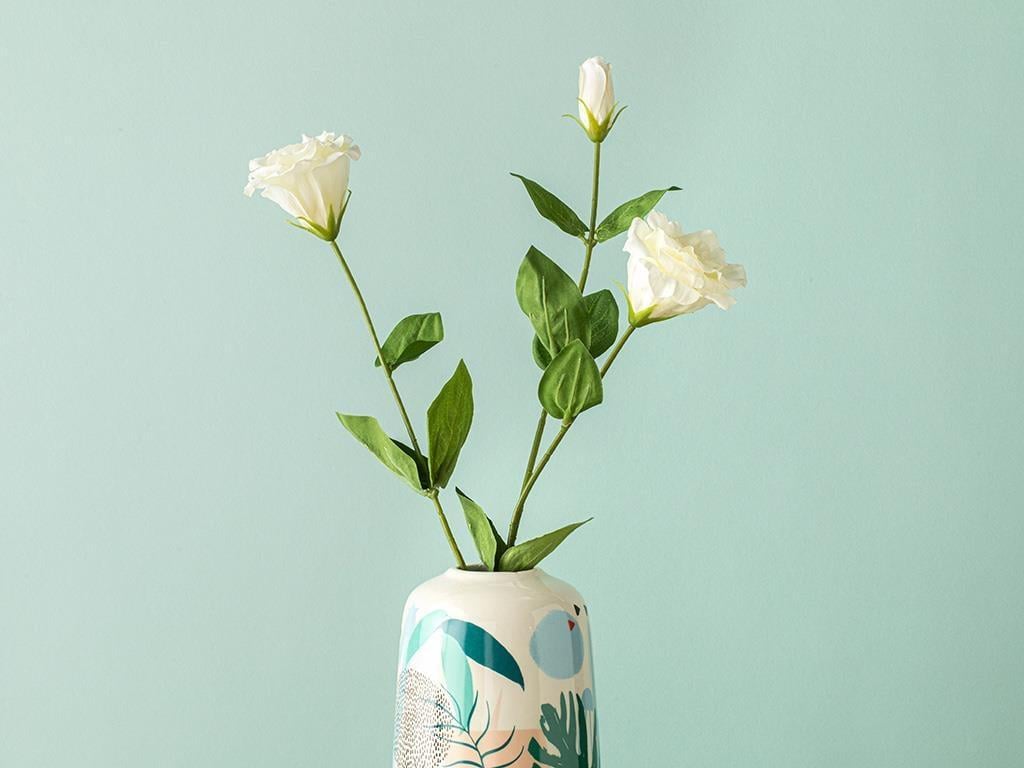 Deluxe Roses Floare Artificial Cu O Singură 72 cm Alb