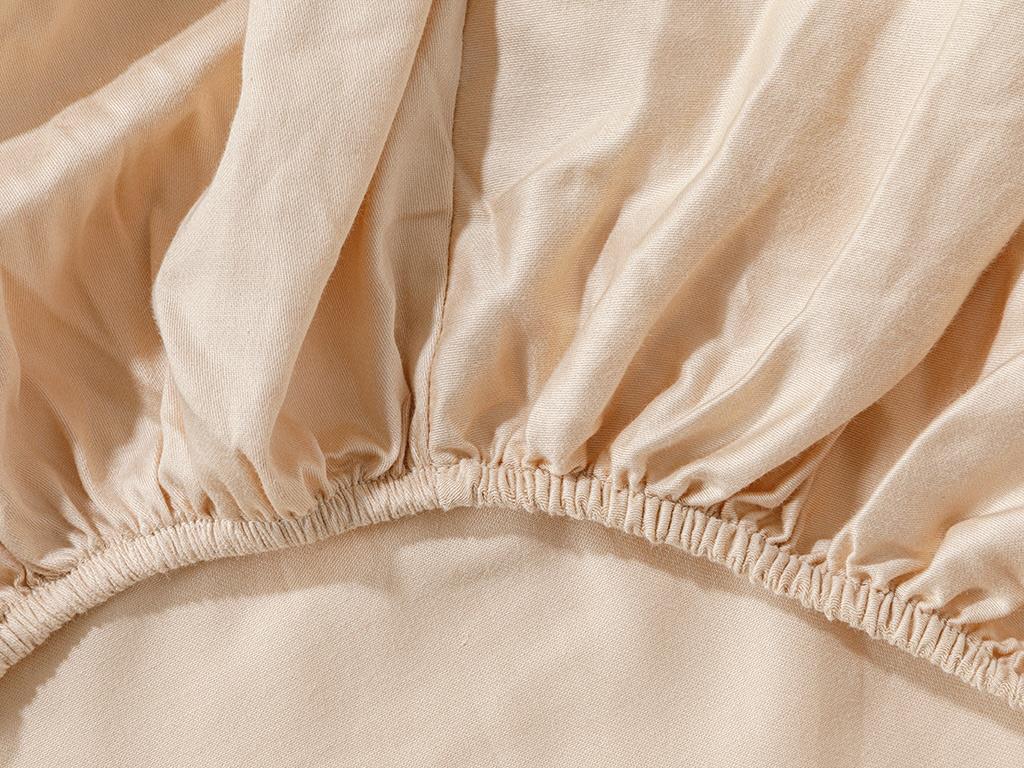Deluxe Satin De Bumbac Cu Dungi Jacquard Super King Set Lenjerie De Pat 260x220 cm Bej