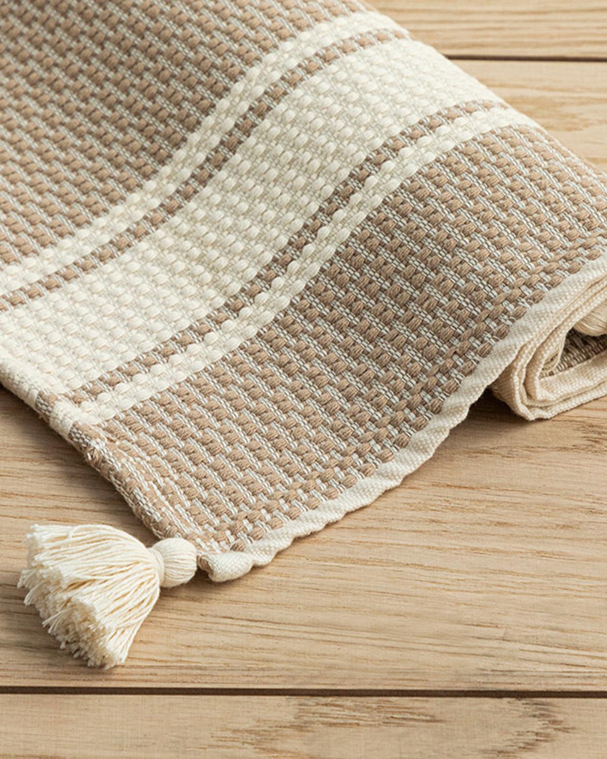 dezgoli Cu Bumbac Cu Ciucuri Covoraș De Baie 60x90 cm Bej - Ecru