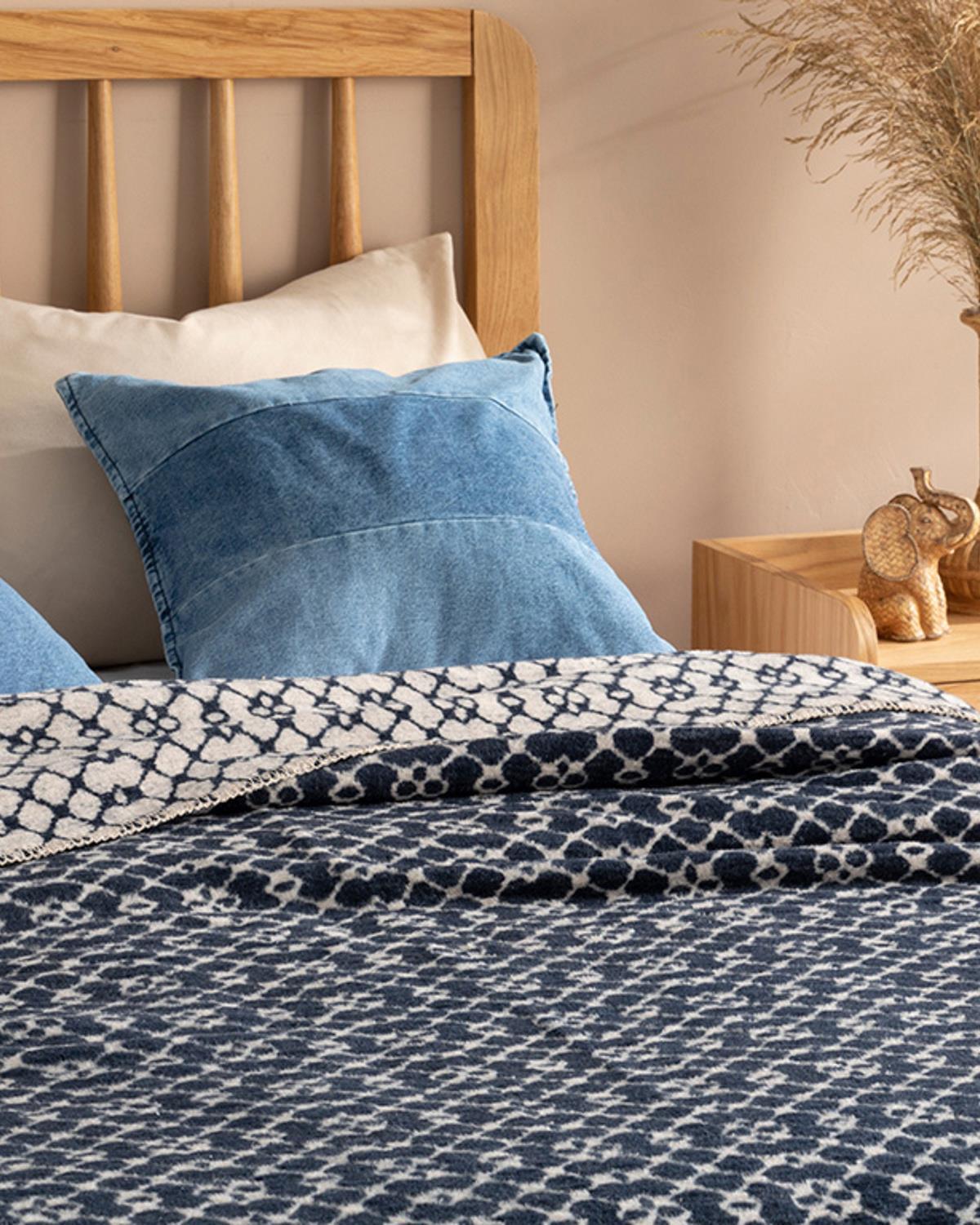 Diamond Vitrail Cu Bumbac Single Pătură 150x200 cm Bleumarin