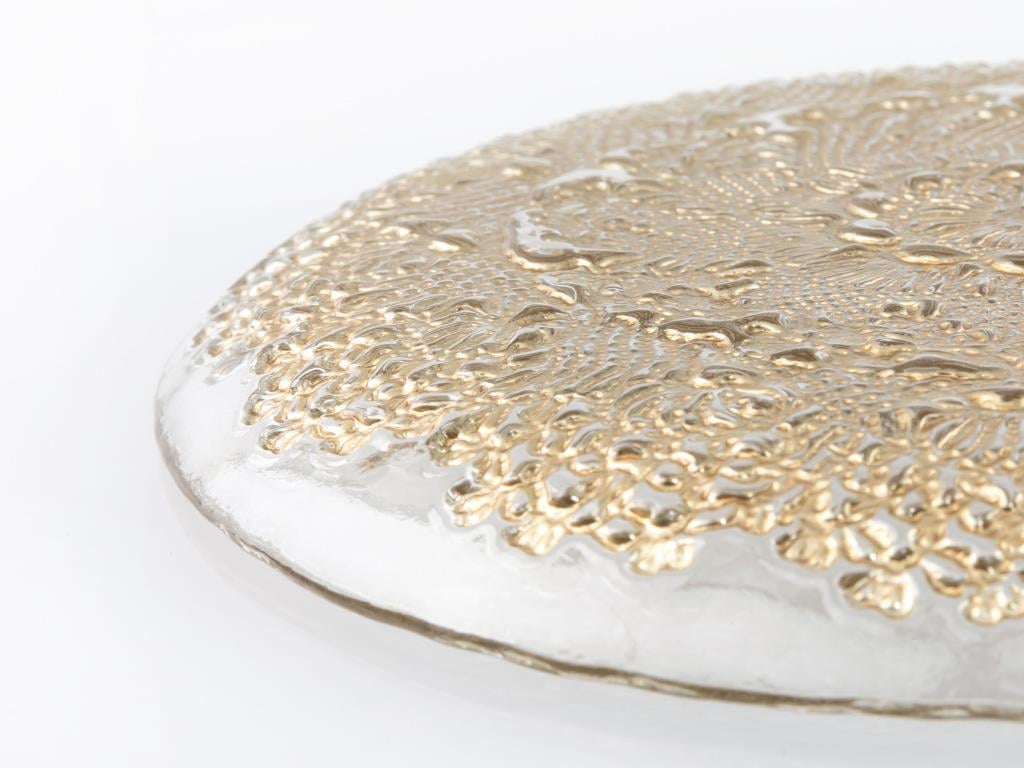 Doly Glass Service Plate 21 cm Gold