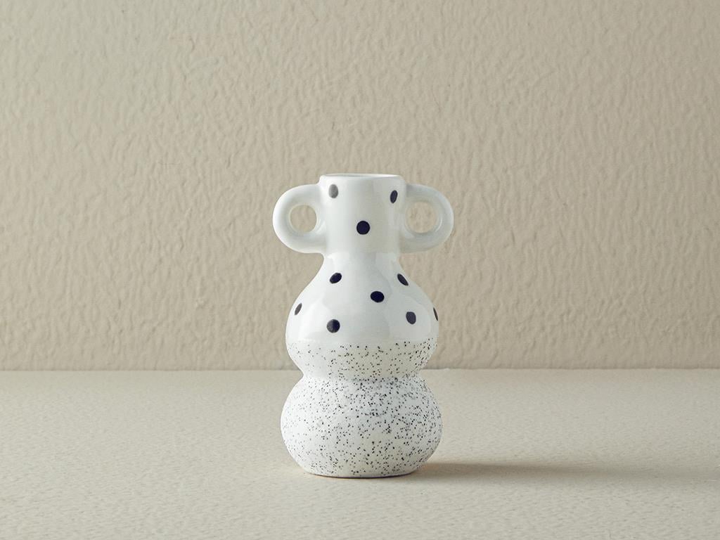 Dotsy Ceramică Vază Alb