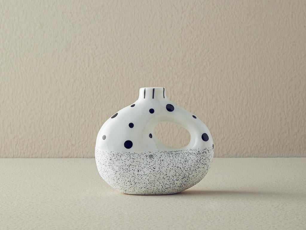 Dotsy Ceramică Vază Alb