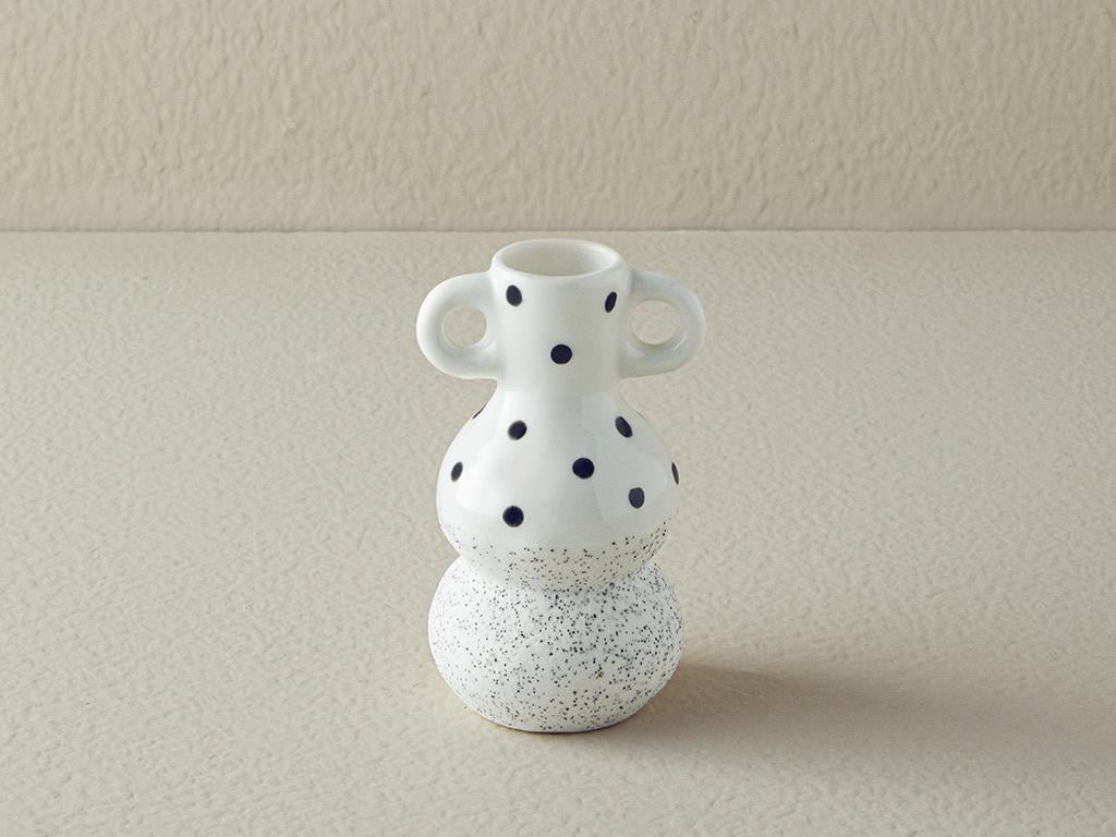 Dotsy Ceramică Vază Alb