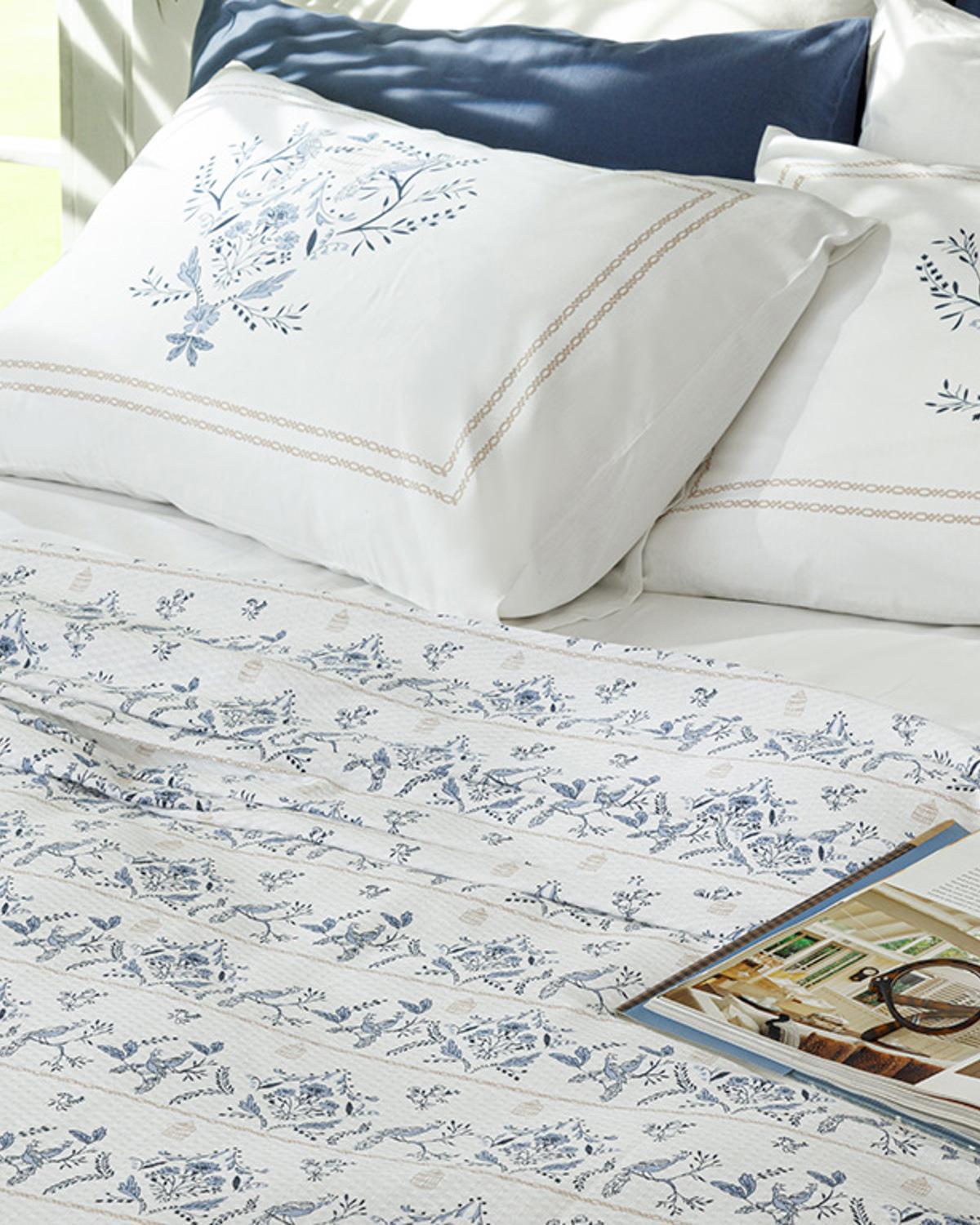 Dream Garden Imprimat Double Set Pătură De Vară 200x220 cm Albastru