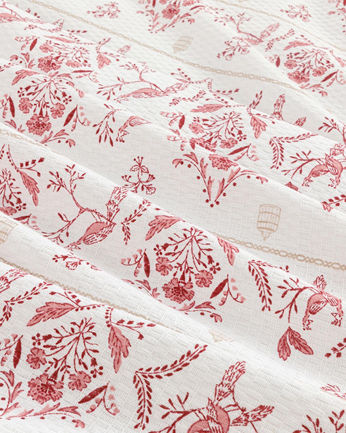 Dream Garden Imprimat Single Set Pătură De Vară 150x220 cm Bordo