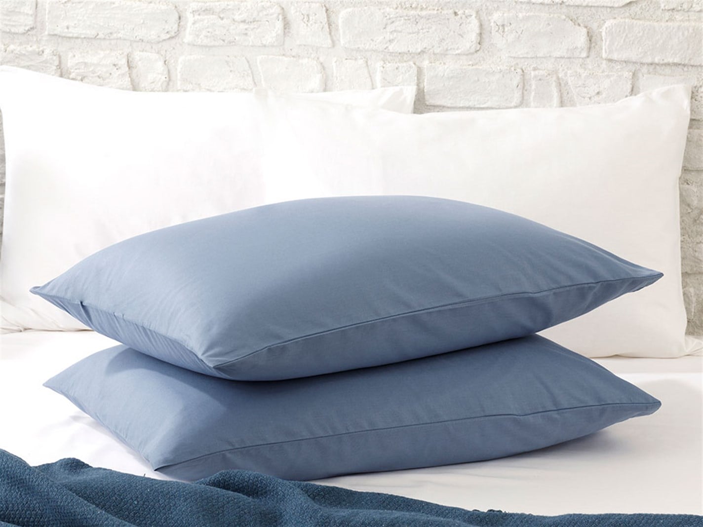 drept 57 Tel / 144 Numărul de fir 2 set 50x70 cm Albastru urban