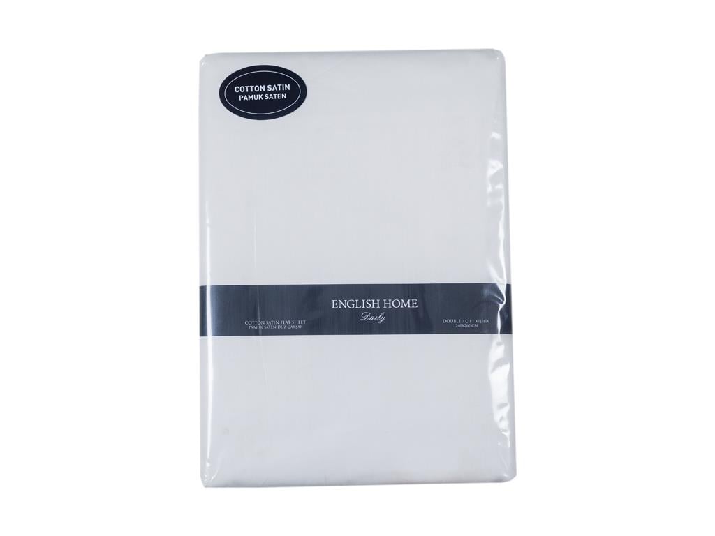drept Satin De Bumbac Dublu Cearșaf 240*260 Cm Alb închis